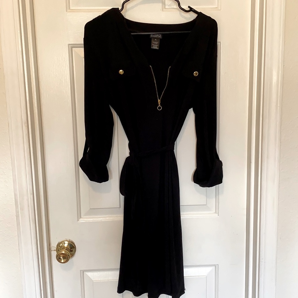 SoHo Apparel dress with gold trim